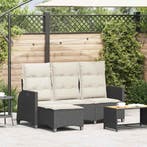 vidaXL Verstelbare tuinbank met kussens L-vormig poly rattan, Verzenden, Nieuw