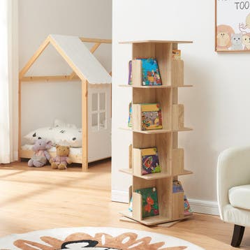 Kinderboekenkast Talöpintaa draaibaar 129x40x40 cm eikenkleu, Verzenden, Nieuw