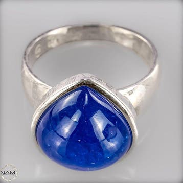 Exclusieve ring met natuurlijke tansaniet – edel gezet in, Verzamelen, Mineralen en Fossielen