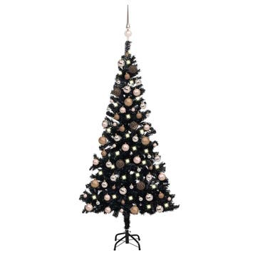 vidaXL Kunstkerstboom met verlichting en kerstballen 150 cm, Verzenden, Nieuw
