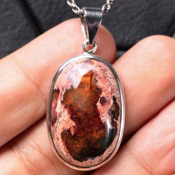 Natuurlijke Mexicaanse vuuropaal - Zilver 925 -