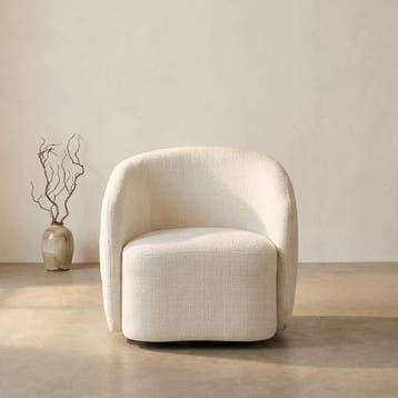 Draaibare Fauteuil Yara Off White | Starfurn, Ophalen of Verzenden, Nieuw
