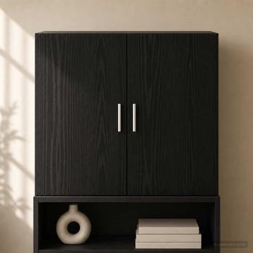 vidaXL Wandkast Zwart eiken 80 x 42,5 x 64 cm Bewerkt hout, Minder dan 50 cm, Verzenden, Nieuw, Minder dan 100 cm