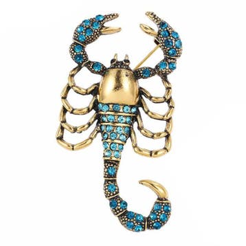 Fako Bijoux - Broche - Schorpioen - 32x55mm - Turquoise -, Verzenden, Nieuw