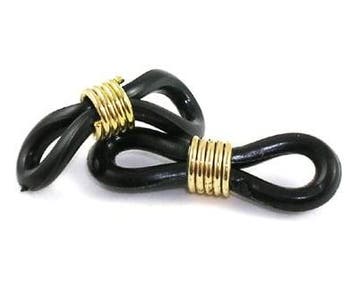 10 x brillenkoord eindje, zwart rubber, 16 x 6,5 mm goudk..., Ophalen of Verzenden, Nieuw, Draad