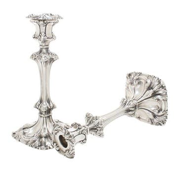 Henry Wilkinson & Co - Kaarsenhouder (2) - .925 zilver - 24, Antiek en Kunst