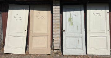 2500 gebruikte oude binnendeuren paneeldeuren  buitendeuren, Gebruikt, Binnendeur, Ophalen of Verzenden, Schuifdeur