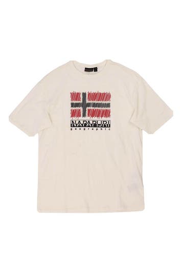 Napapijri T-shirt Jongens in maat 176 Wit, Verzenden, Zo goed als nieuw, Napapijri, Jongen of Meisje