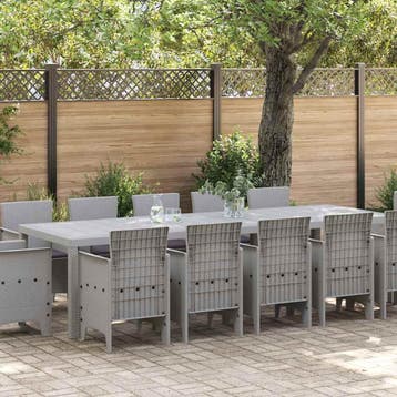vidaXL Tuin Eetset met kussen Lichtgrijs en Antraciet, Verzenden, Nieuw, 3 zitplaatsen
