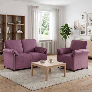 vidaXL Bankstel 2 st Paars Fluweel, Verzenden, Nieuw, Stof, Minder dan 150 cm