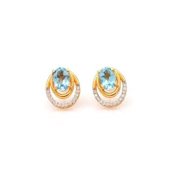 Cocktail oorbellen - 14 karaat Geel goud - 1.82ct. tw.