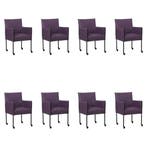 Set van 8 Leren eetkamerstoelen More - Toledo Aubergine, Ophalen of Verzenden, Nieuw, Leer, Vijf, Zes of meer stoelen