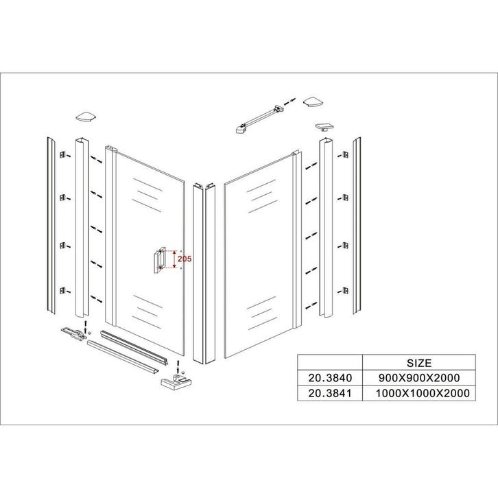 Aanbieding: Swingdeur Zijwand Wiesbaden UNI 90x90x200cm, Doe-het-zelf en Verbouw, Sanitair, Ophalen of Verzenden