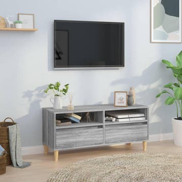 vidaXL Tv-meubel 100x34,5x44,5 cm bewerkt hout grijs sonoma, Minder dan 50 cm, Verzenden, Nieuw, Minder dan 100 cm