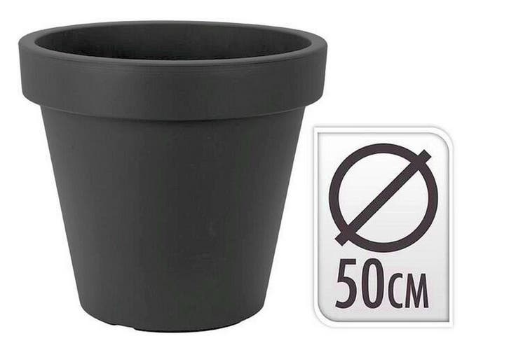 Bloempot kunststof rond 50cm antraciet, Tuin en Terras, Bloempotten, Ophalen of Verzenden