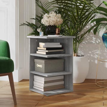 vidaXL Bijzetkast 35x35x55 cm bewerkt hout grijs sonoma, Minder dan 50 cm, Verzenden, Nieuw, Minder dan 100 cm