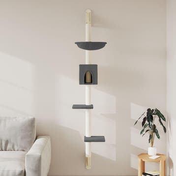 vidaXL Kattenmeubel wandgemonteerd met krabpaal 187 cm, Verzenden, Nieuw