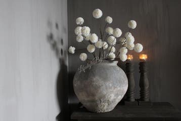 Namaak Pompom tak grote bollen white 98 cm, Ophalen of Verzenden, Nieuw