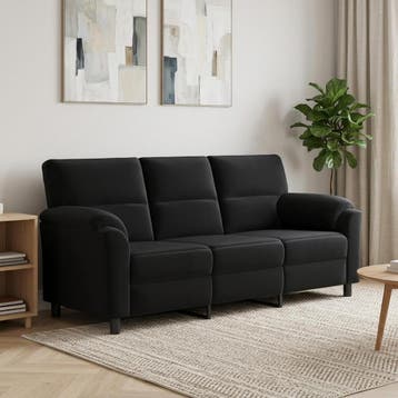 vidaXL Bank Zwart 214 x 85 x 93 cm fluweel, Huis en Inrichting, Verzenden, Nieuw, Stof, 200 tot 250 cm
