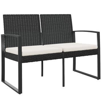 Design Tuinbankje Zwart | 58% Korting, Tuin en Terras, Ophalen of Verzenden, Gebruikt, Kunststof