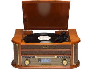 Denver MRD-51 - Retro Platenspeler - DAB+ Radio USB Opname, Verzenden, Zo goed als nieuw