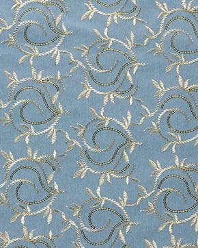 Denim Katoen Bladeren Licht Blauw, Nieuw, Blauw