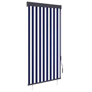 vidaXL Rolgordijn voor buiten 100x250 cm blauw en wit, Huis en Inrichting, Verzenden, Nieuw, Blauw