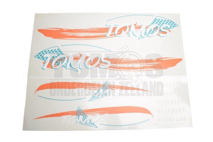 Tomos Stickerset Standaard oranje / groen compleet set, Fietsen en Brommers, Brommeronderdelen | Algemeen, Nieuw, Ophalen of Verzenden