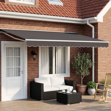 vidaXL Elektrisch Uittrekbaar Zonnescherm Antraciet en Wit 4, Verzenden, Nieuw