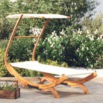 vidaXL Loungebed met luifel 100x190x134 cm massief gebogen, Verzenden, Nieuw
