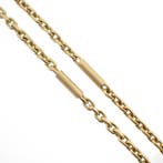 Gouden ankerschakel ketting met staafjes, Ophalen of Verzenden, Gebruikt, Overige kleuren, Goud