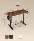 Zit-Sta Bureau Elektrisch 120x60cm – Geheugen – Hout of Wit, Huis en Inrichting, Bureaus, Verzenden, Elektrisch, Nieuw