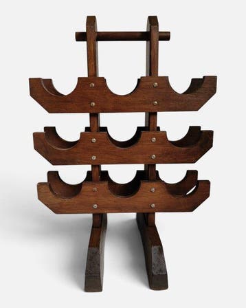 Wijnrek - Hout - Brutalist - Japandi - MCM