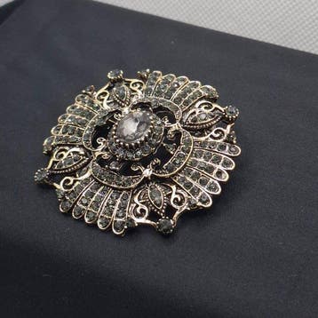 Zonder minimumprijs - Broche Zilver - Yantra (heilige