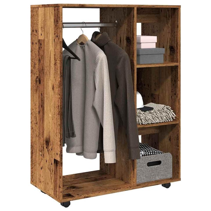 vidaXL Kledingkast 80x40x110 cm bewerkt hout oud houtkleurig, Huis en Inrichting, Kasten | Kledingkasten, Nieuw, Verzenden