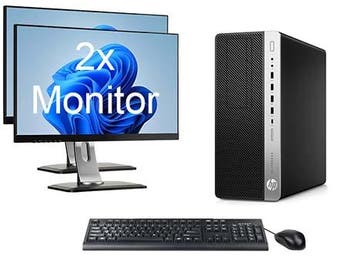 HP EliteDesk 800 G4 MT i7 8e Gen incl. 2 Monitoren + Windows, Computers en Software, Desktop Pc's, Ophalen of Verzenden, Nieuw