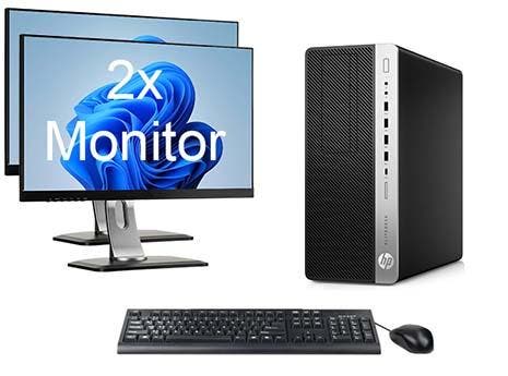 HP EliteDesk 800 G4 MT i7 8e Gen incl. 2 Monitoren + Windows, Computers en Software, Desktop Pc's, Ophalen of Verzenden