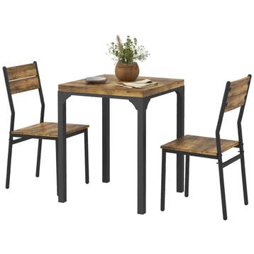3-teilige Essgruppe, Esstisch-Set, 1 Tisch, 2 Stühle, MDF+Me, Verzenden, Nieuw