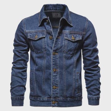 Herfst Denim Jas Heren - Vintage Motor Stijl Slim Fit Katoen, Verzenden, Nieuw