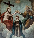 Italiaanse school (XVIII) - Incoronazione di Maria, Antiek en Kunst, Kunst | Schilderijen | Klassiek