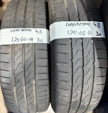 2x 175-65-14 Continental Zomer 2x4.5mm €30 PerBand 175 65 14, Auto-onderdelen, Ophalen, 14 inch, Gebruikt, 175 mm
