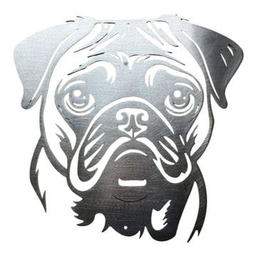 Wanddecoratie metaal van hondenras mopshond -pug., Verzenden, Nieuw