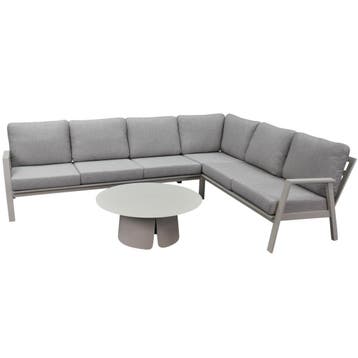 Barolo hoek loungeset 4 delig aluminium latte zand, Ophalen of Verzenden, Nieuw, Aluminium
