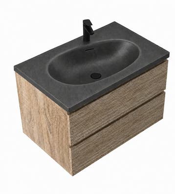 SALE - Elda 80 - Licht eiken - Badmeubel -, Ophalen of Verzenden, Nieuw