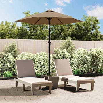 vidaXL Parasol 200x224 cm aluminium taupe, Verzenden, Nieuw, 2 tot 3 meter