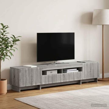 vidaXL 5-delige LED TV-kast Grijs Sonoma Bewerkt hout, Minder dan 50 cm, Verzenden, Nieuw, Minder dan 100 cm