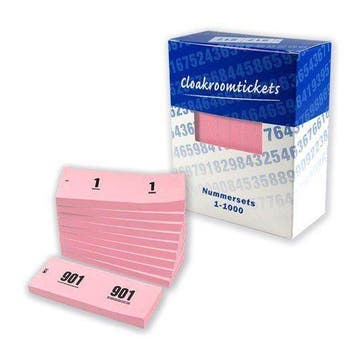 Garderobe blok roze 1-1000, Verzenden, Nieuw, Feestartikel