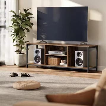 TV-Meubel 147 cm – Industrieel Lowboard met Open Opbergruimt, Huis en Inrichting, Kasten | Overige, Verzenden, Nieuw