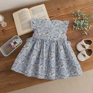 Zomerse Blauwe Bloemen Jurk voor Baby Meisjes - Koreaanse St, Verzenden, Nieuw