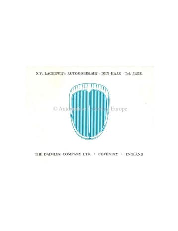 1965 DAIMLER SMALL MODEL RANGE BROCHURE ENGELS, Nieuw, Author